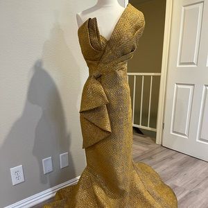 Fouad Sarkis Couture Mustard Gown